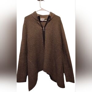 Linea by Louis Dell'Olio Olive-green  Zip Front Knit Cardigan